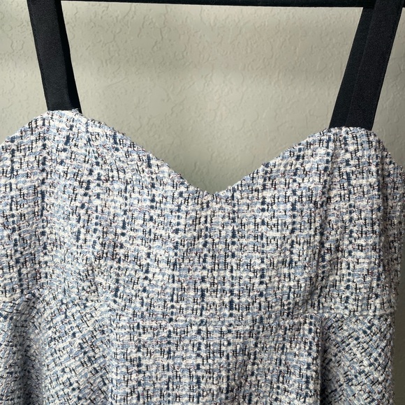 Zara Blue and White Tweed Camisole Top - Picture 4 of 8